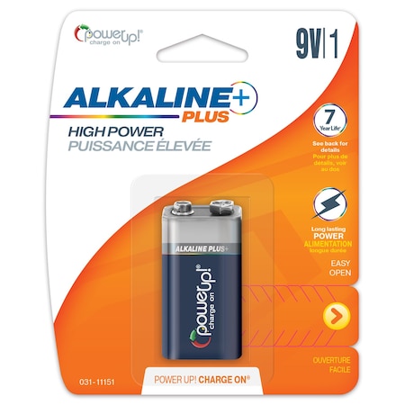 Power Up! Batteries Alkaline Plus 9 Volt 031-11151